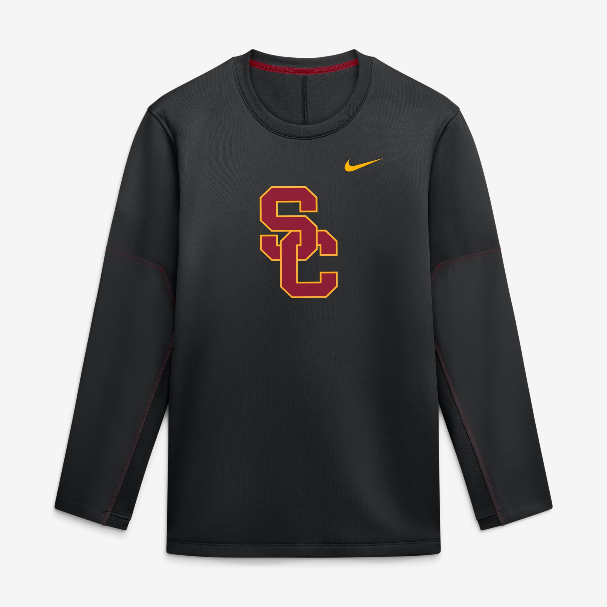 Haut à manches longues Nike USC Trojans 2026 Sideline Coaches Therma-FIT noir pour homme